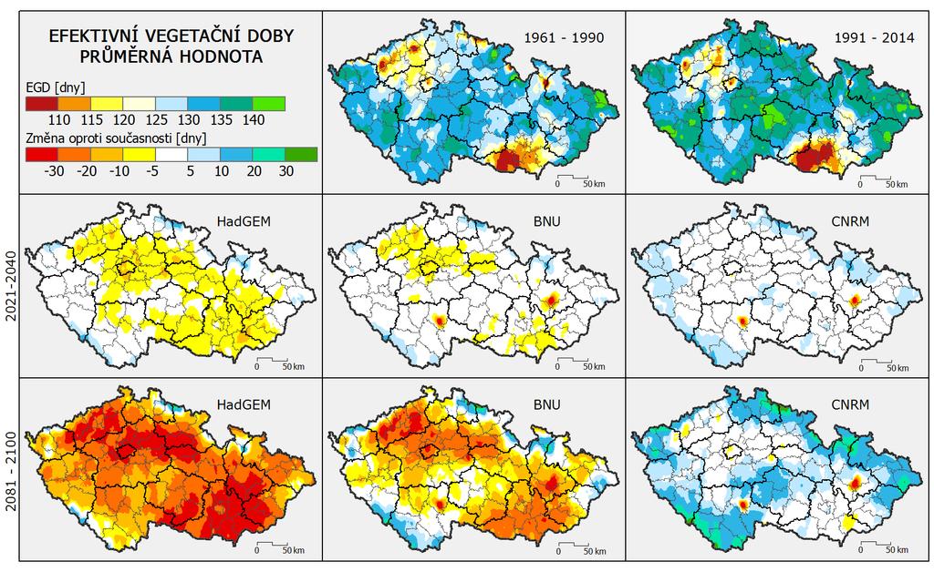 4.2.3.2.1 Efektivní délka vegetačního období= EDVO Efektivní délka vegetačního období je jedním z indikátorů, který můžeme použít pro vyhodnocování produkční schopnosti území z pohledu zemědělské výroby.