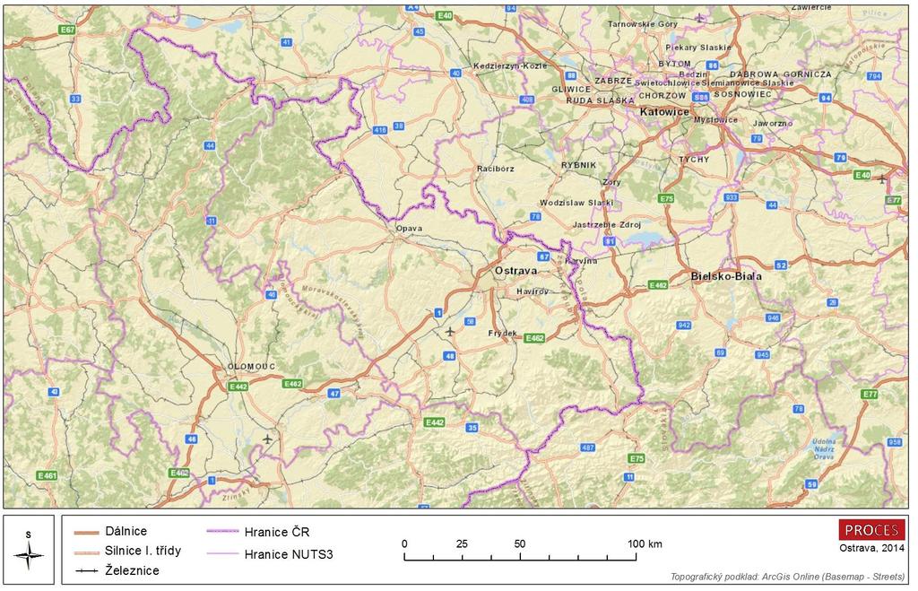 Mapa P 4: Hlavní dopravní uzly v