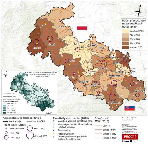 Čisté využití lůžek 37 v Moravskoslezském kraji se dlouhodobě pohybuje do 25 %, využití pokojů 38 v kraji pak okolo 30 %. Z přehledové Mapy 3.1.