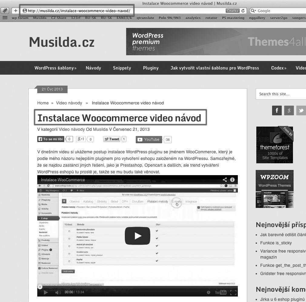 Návody na instalaci pluginu WooCommerce Tip: Kromě stránek WooThemes a YouTube bych ještě rozhodně