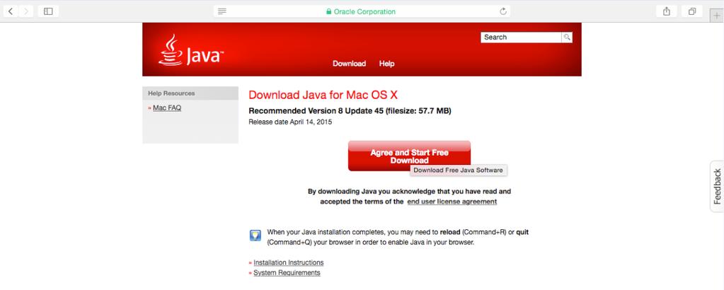 com/en/download. Stiskněte tlačítko Free Java Download.