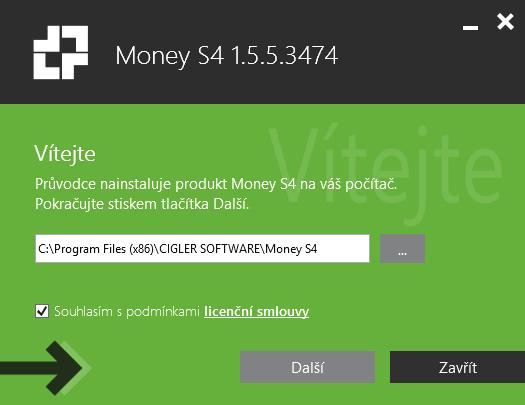 Instalace Instalace jednotlivých součástí systému Po zakoupení Money S4 obdržíte e-mail s přístupovým heslem k úložišti, odkud si program nainstalujete stažením souboru setup.exe.
