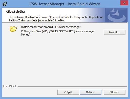 Instalace Instalace licenčního manažeru Jak jsme již zmínili, součástí instalačního balíčku je i Licenční manažer, který je pro chod Money naprosto nezbytný.