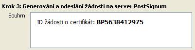 Na základě tohoto ID bude vystaven kvalifikovaný certifikát s příznakem, že byl klíč vygenerován na kvalifikovaném prostředku QESCD.