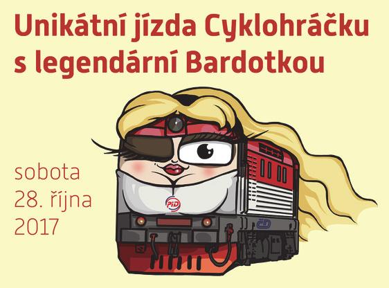 Unikátní jízda Cyklohráčku s legendární Bardotkou sobota 28. 10. 2017 Železniční muzeum Zlonice připravilo na sobotu 28. října 2017 slavnostní zakončení letošní sezony.