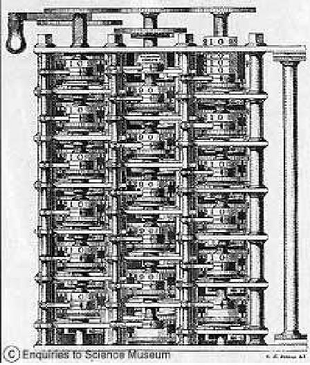 Charles Babbage jako první přišel s nápadem sestrojit programovatelný počítač. V roce 1822 se začal zabývat konstrukcí parního počítacího stroje diferenciální stroj.