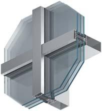 Do fasádního systému je možné vkládat různé typy oken a dveří z