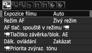 3 Nastavení funcí nabídy Níže jsou vysvětleny možnosti nabídy, teré se zobrazují na artách [n], [o] a [Z]. Karta [n] Expozice filmu Za normálních oolností ji nastavte na hodnotu [Auto].