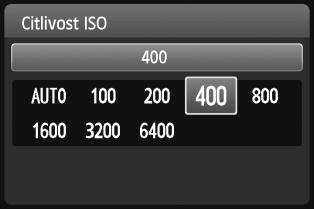 Z: Změna citlivosti ISON Nastavte citlivost ISO (citlivost obrazového snímače na světlo) ta, aby odpovídala úrovni oolního osvětlení.
