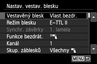 Fotografování s bezdrátovým bleskem s uživatelským nastavením Plně automatické fotografování s více externími blesky Speedlite S více vedlejšími jednotkami Speedlite lze zacházet jako s jednou