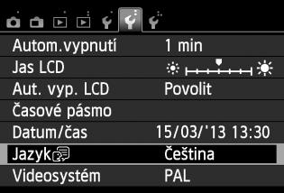 3 Výběr jazyka rozhraní 1 2 Zobrazte obrazovku nabídky.