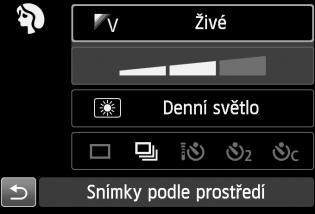 Q Rychloovladač Příklad: režim Portrét V režimech základní zóny, pokud je zobrazena obrazovka nastavení fotografování, můžete stisknutím tlačítka <Q> zobrazit obrazovku rychloovladače.