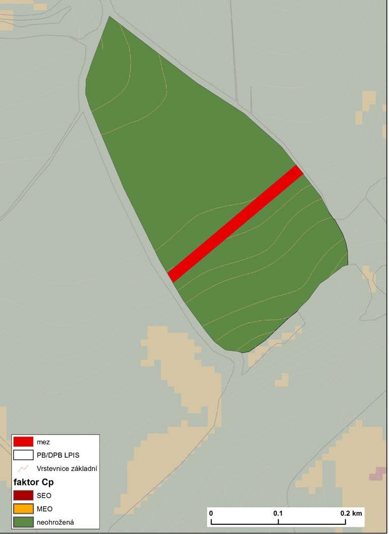 2-18: Mapa Maximálních přípustných hodnot faktoru ochranného vlivu vegetace a faktoru protierozních