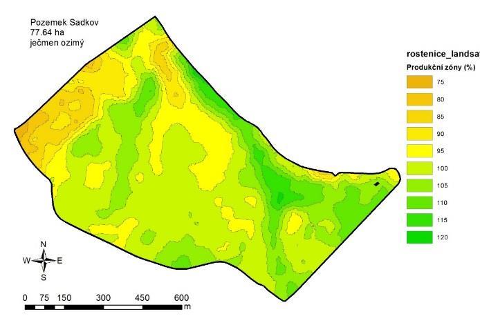 Produkční zóny Stav porostu (UAV) 18.5.