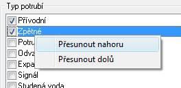 Modul Vytápění a potrubí Kreslení potrubí trasa Nová možnost pro automatické vykreslení symbolů redukcí v potrubí. Možnost měnit pořadí potrubí/vedení (teplá, studená, cirkulace/).