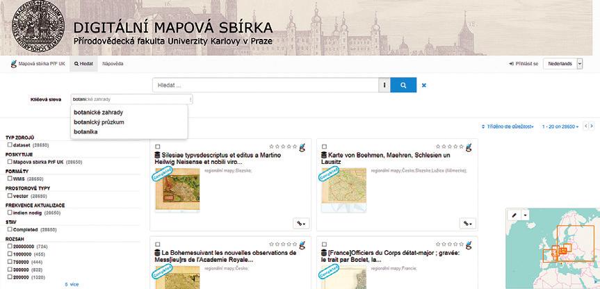 Online zpřístupnění vybraných digitalizovaných mapových sbírek v České republice pracích v prvních letech projektu.