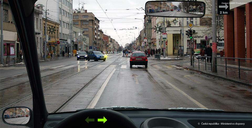 Test: 19. prosince 2017 1:33 (číslo 3) 7 z 9 20. [4 b.] Může řidič vozidla z výhledu odbočit vpravo, aniž by porušil pravidla bezpečného provozu?