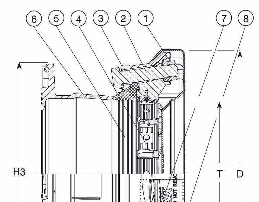 SUPA MAXI TM / ORION PLUS PŘÍRUBOVÝ ADAPTÉR 9.4.5 Univerzální a v tahu jištěný spoj, A2 šrouby, EPDM těsnění 633 Technický popis 1. Matka Kyselině odolná nerezová ocel A4 2. Šroub Nerezová ocel A2 3.