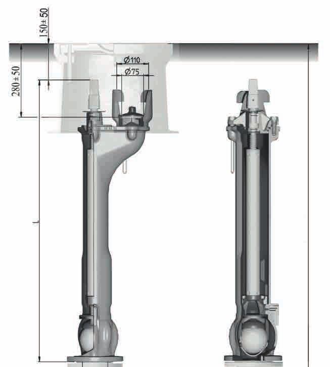 HVĚZDA PODZEMNÍ HYDRANT 12.1.1-2 Jednoduchý uzávěr, dvojitý uzávěr Model 97 A1, AD 1 L1 Výška krytí L1 Výška krytí Technický popis 1. Tělo Tvárná litina min GJS-400-15 2.