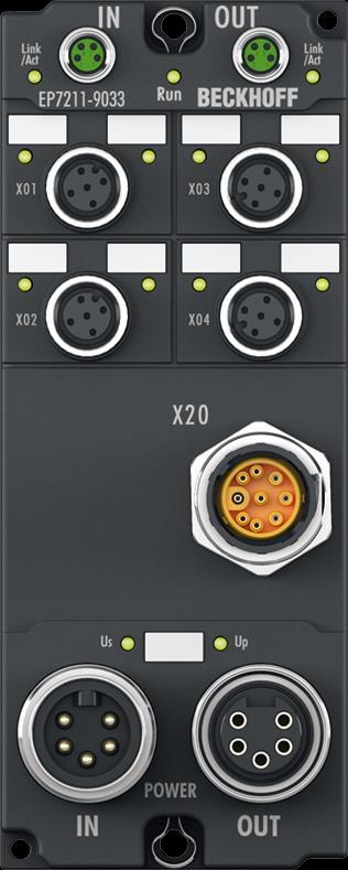 EP7211-9033 Servomotorový modul s OCT a STO, 50 V DC, 4.5 A (I rms ) Jedno kabelová technologie s absolutní zpětnou vazbou Pro AM8100 až do 4.