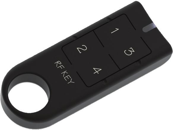 RF KEY 4 tlačítkový ovladač - klíčenka 13 Klíčenka slouží k ovládání spínačů a stmívačů (světel, závor, vrat, žaluzií ).