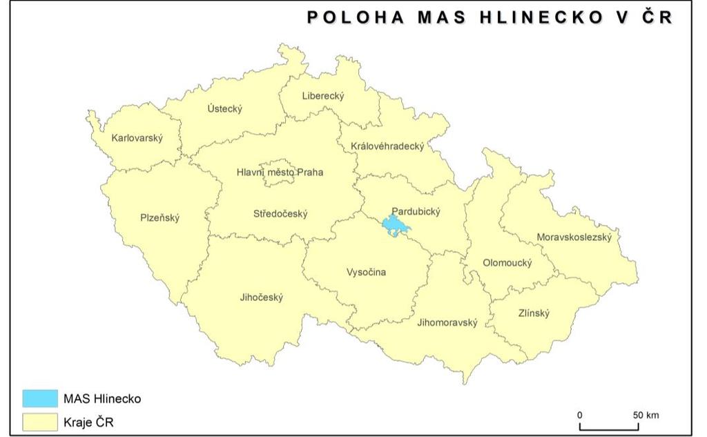 I. POPIS ÚZEMÍ MAS HLINECKO 1 Lokalizace Místní akční skupiny Hlinecko MAS Hlinecko je typickým venkovským regionem v členitém terénu částečně ležícím v CHKO Železné hory a CHKO Žďárské vrchy, s