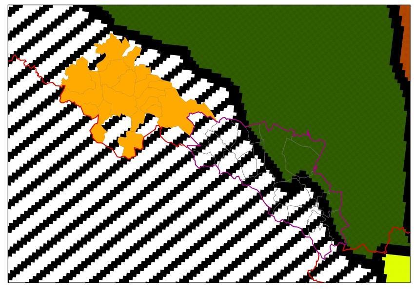 Obrázek 28: Detail lokalizace MAS Hlinecko v rámci území Českomoravské vrchoviny Tabulka 12: Geomorfologické jednotky na území MAS Hlinecko Zdroj: ArcČR500 2.