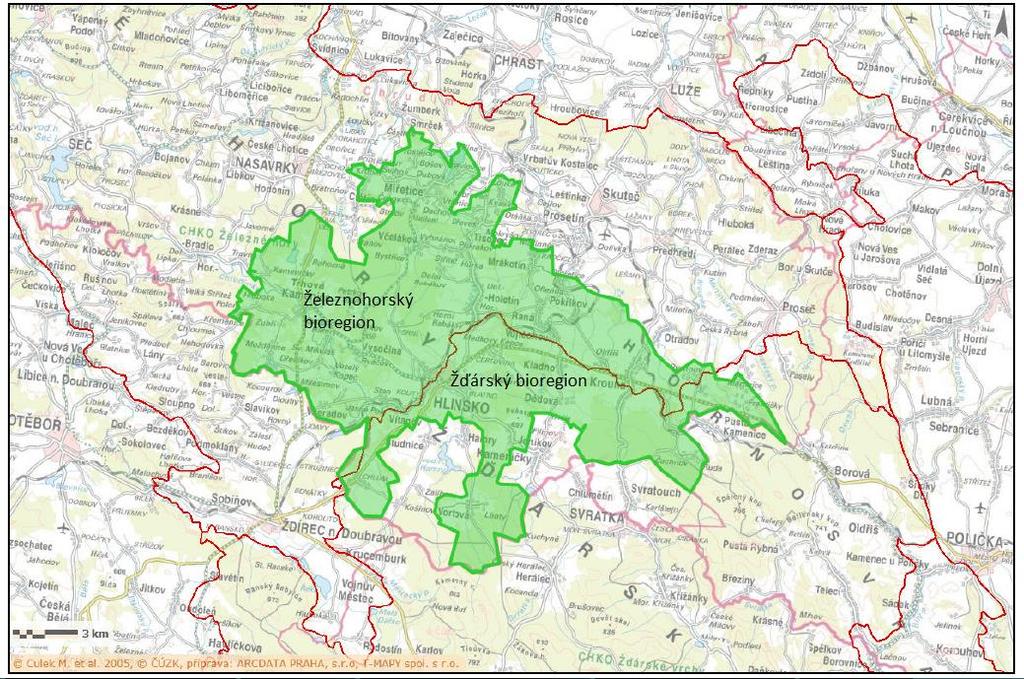 35), a to konkrétně bioregionu Železnohorského a Žďárského. Obrázek 35: Bioregiony na území MAS Hlinecko Zdroj:mapy.nature.