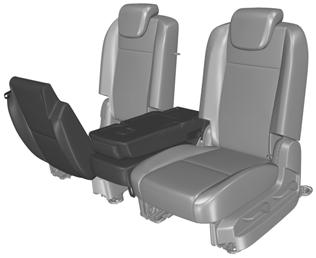 Sedadla E129302 2. Zatáhněte za páku umístěnou zezadu prostředního sedadla a zatlačte opěradlo dolů, až se zajistí.