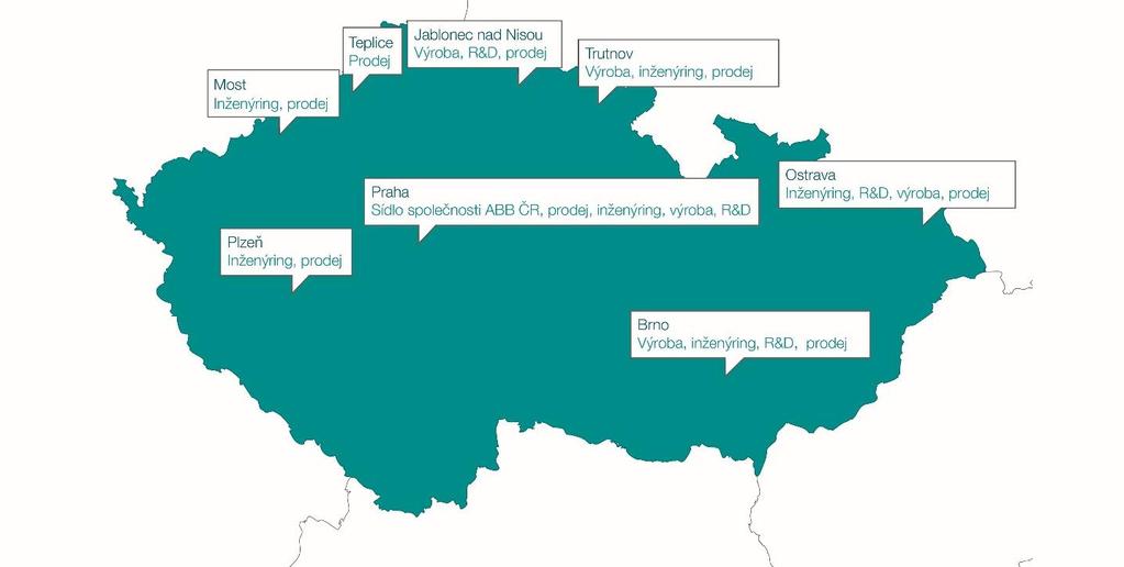 Základní informace o ABB Česká Republika ABB Česká republika je součástí ABB Group, jež působí ve více než 100 zemích světa a zaměstnává přibližně 132 000 zaměstnanců.