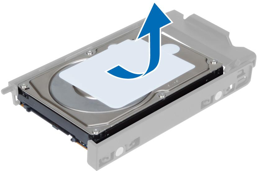 Montáž pevného disku 1. Pokud je v počítači nainstalován 3,5palcový pevný disk, vložte ho a zatlačte do západek adaptéru pevného disku. 2.
