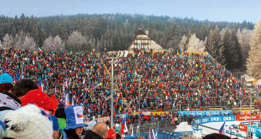 Lešení PERI UP je vhodným systémem i pro zajištění sportovních akcí Světový pohár v biatlonu 2017, Nové Město na Moravě Na světový pohár biatlonu, který se konal v Novém Městě na Moravě, bylo třeba