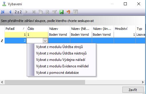 Popis Vybavení Úkony Vazba na díl Název dokumentu Název návodky Viz. Vybavení V Ikona Úkony lze navázat návodku na úkon Platí pouze pro KTP, které jsou tvořeny na Typový.