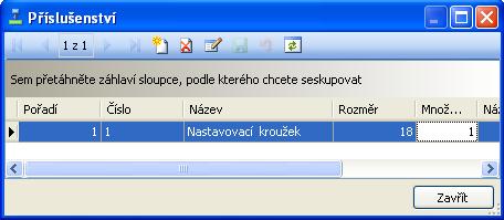 Příslušenství měřidla slouží k definování doplňků (dalších měřidel), které souvisí se základním měřidlem, které je vkládáno do kroku. 6.3.