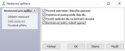 - V případě označení volby Pojmenovat postup podle názvu dílu, je při založení nového Kontrolně technického postupu nabízeno automatické vložení