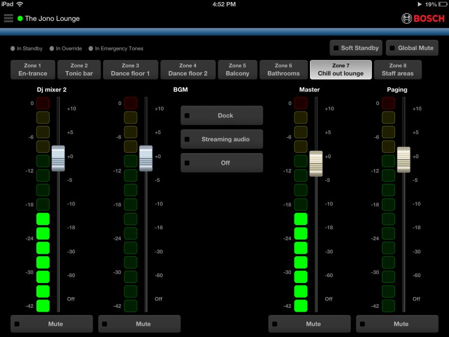 PLENA matrix Vzdálené bezdrátové ovládání Volně dostupné IOS App pro pohodlné ovládání bez