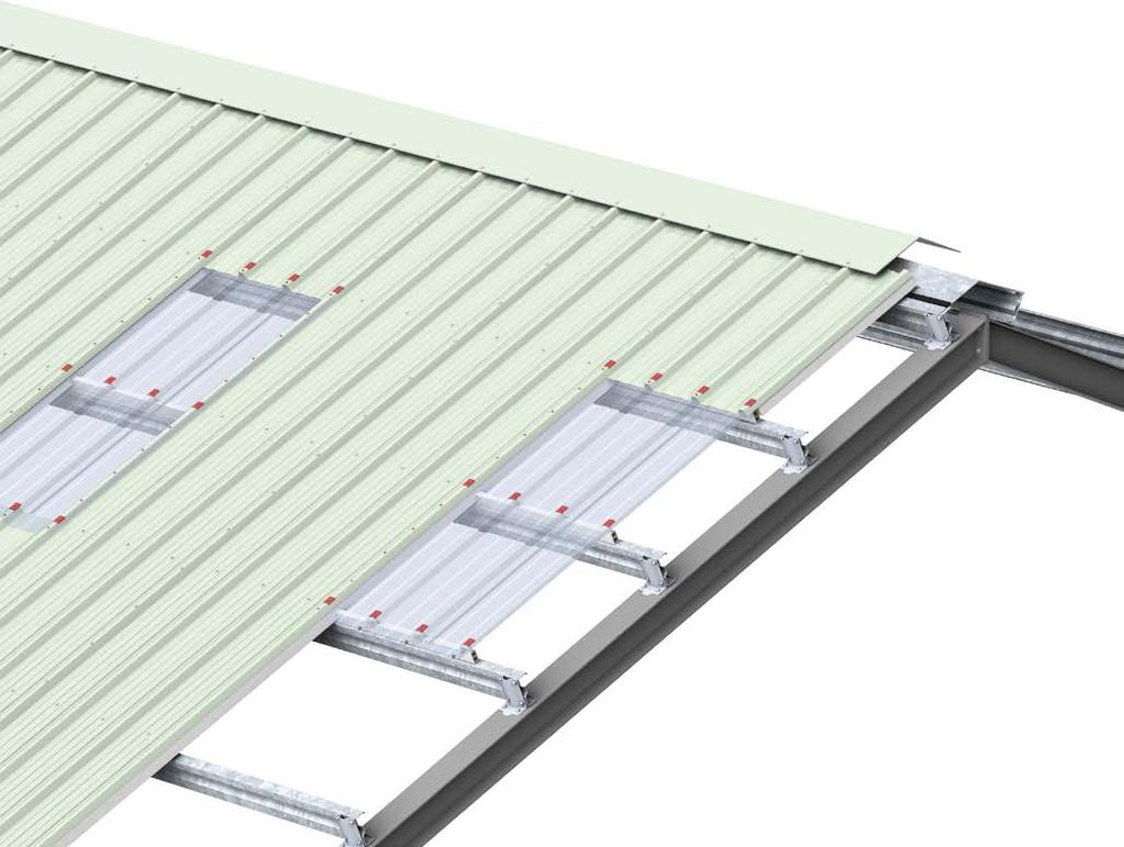 rosvětlovací Střešní prosvětlovací panel KS1000 C oužití Střešní prosvětlovací panel KS1000 C se využívá pro běžné výrobní a skladové objekty se sklonem střechy 6 a více, v místech, kde vnitřní