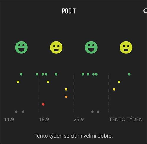 Otázku můžete také přeskočit stisknutím prostředního tlačítka a místo toho zaznamenat pocit později úpravou Move v systému Suunto Movescount.