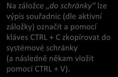 systému a formátu dle aktivní záložky.