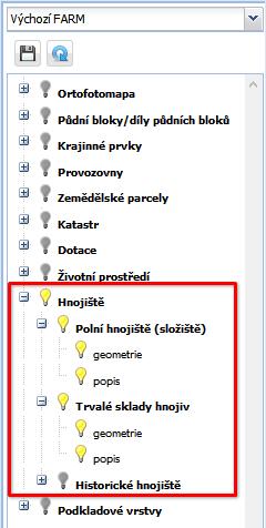 2.1 Hnojiště Pro zakreslení hnojiště slouží dva samostatné typy zákresu: polní hnojiště (složiště) a trvalý sklad hnojiv.