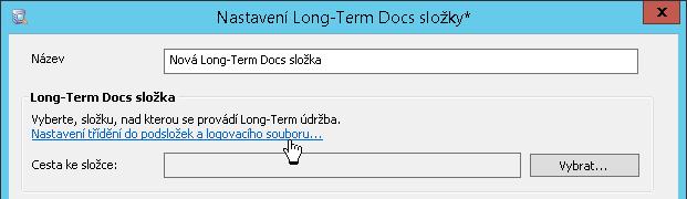 sekci okna Nastavení Long-Term Docs složky.
