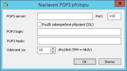 pop.seznam.cz). Pomocí pole Port upřesněte hodnotu portu, na kterém naslouchá POP3 server výchozí hodnota je 110.
