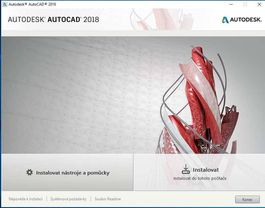 6 Instalace a doporučené nastavení při instalaci AutoCADu 1) Pokračujte v instalaci aplikace kliknutím na