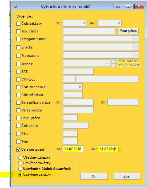 V servise: Zatím není sestava pro kontrolu v modulu 3) Počet fakturovaných hodin - suma počtu hodin prací (POCJED) v daném období z uzavřených