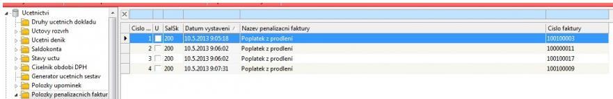 Penalizační faktury Přehled Penalizační faktury položky penalizačních faktur Přehled Položky penalizačních faktur slouží pro tisk, evidenci a editaci penalizačních faktur (poplatků z prodlení).