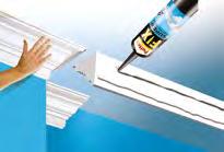 Použití: Lepí stěnové i soklové lišty, dekorační a izolační panely, dlaždice a nástěnné štíty, kabelové kanály z PVC apod.