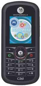 MOTOROLA katalog mobilů Motorola C261 Motorola C261 se řadí mezi lowendové telefony. Této kategorii dominují barevné, avšak pasivní displeje.