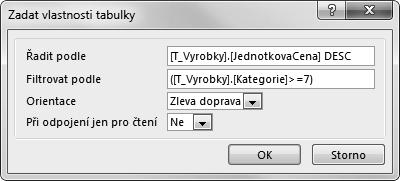 Kapitola 2 Tabulky Poznámka: V databázové tabulce není formátování datového listu důležité, jelikož v databázových aplikacích uživatelé pracují s údaji prostřednictvím formulářů a sestav, kde je