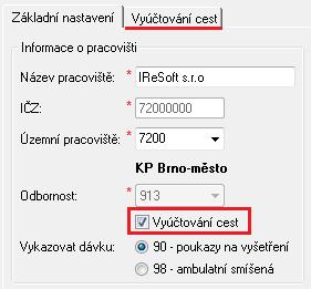 pojišťovnu, proveďte nejprve změnu pojišťovny a následně dovykázání výkonů na novou pojišťovnu (viz kapitola Jak dovykázat výkony za období, které již bylo jednou vykázané?). 7.6 Jak vyúčtovat cesty?