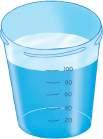 Vezmi ½ litrovou láhev s vodou a rozlij ji do kelímků o objemu 100 ml.